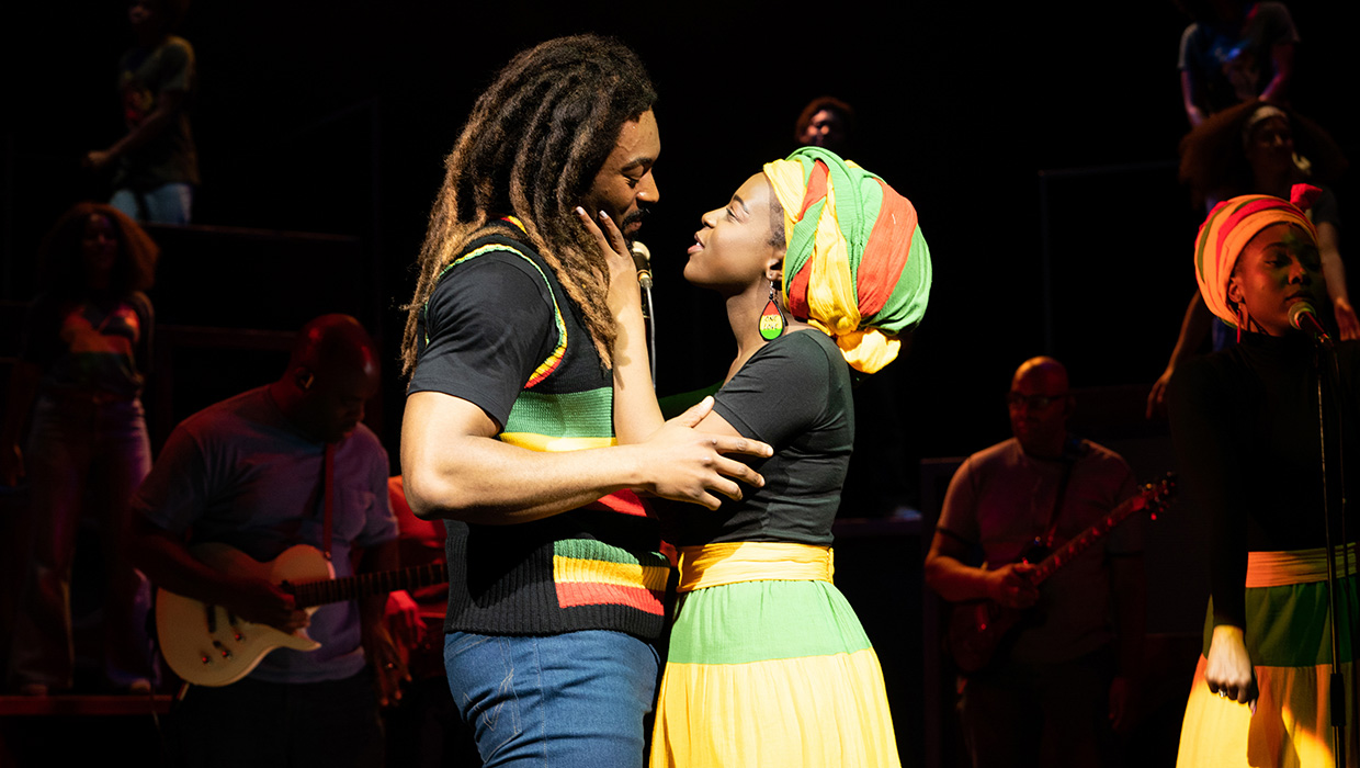 Arinzé Kene as Bob Marley, Gabrielle Brooks as Rita Marley - photo by Craig Sugden